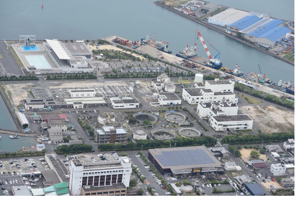 Standort: Kläranlage Kojima, Kurashiki, Präfektur Okayama, Japan, Kojima Sewage Treatment Plant